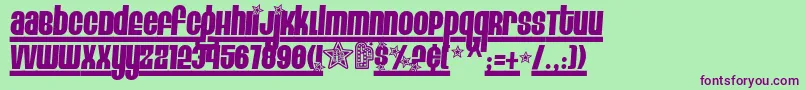 EIGH4    Font – Purple Fonts on Green Background