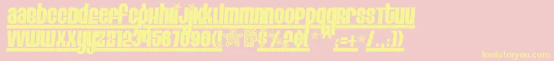 EIGH4   -Schriftart – Gelbe Schriften auf rosa Hintergrund