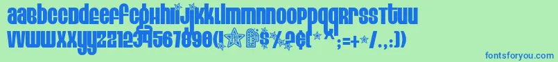 EIGHT    Font – Blue Fonts on Green Background