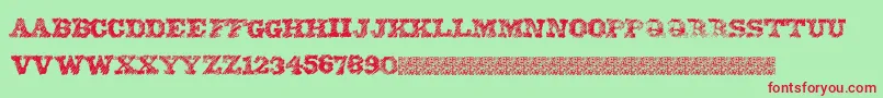 EightyOne Font – Red Fonts on Green Background