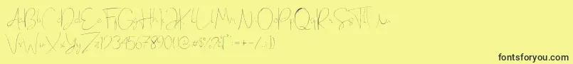 Eilisia-Schriftart – Schwarze Schriften auf gelbem Hintergrund