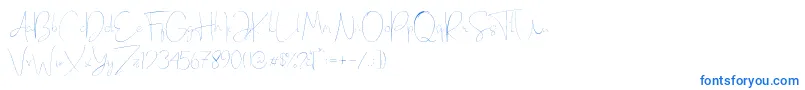 Eilisia Font – Blue Fonts on White Background