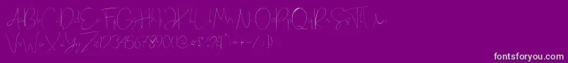 Eilisia Font – Green Fonts on Purple Background