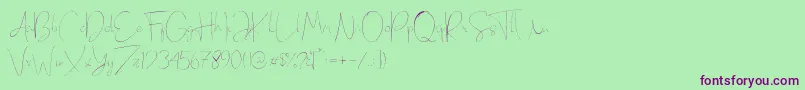 Шрифт Eilisia – фиолетовые шрифты на зелёном фоне