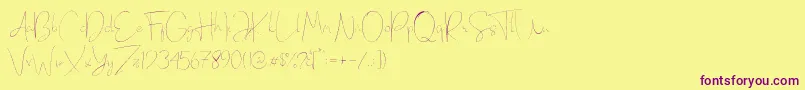 Eilisia Font – Purple Fonts on Yellow Background