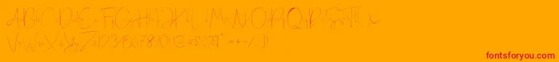 フォントEilisia – オレンジの背景に赤い文字