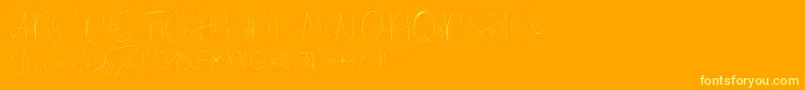 Fonte Eilisia – fontes amarelas em um fundo laranja