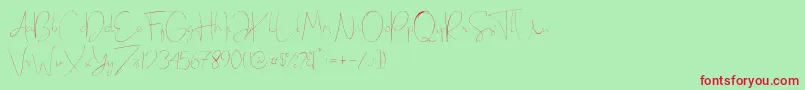 Eilisia Font – Red Fonts on Green Background