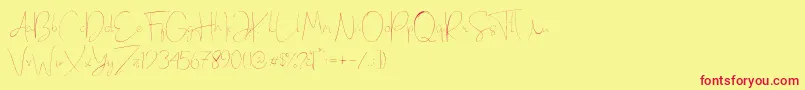 Eilisia Font – Red Fonts on Yellow Background
