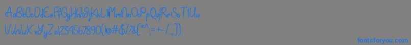 Einhorn Schrift  -Schriftart – Blaue Schriften auf grauem Hintergrund