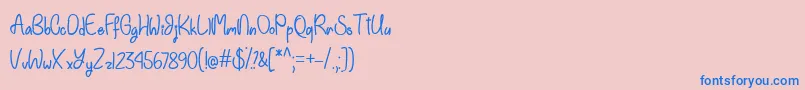 Einhorn Schrift  -Schriftart – Blaue Schriften auf rosa Hintergrund