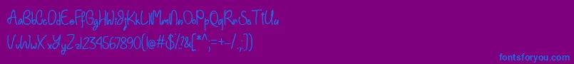 Einhorn Schrift  -Schriftart – Blaue Schriften auf violettem Hintergrund