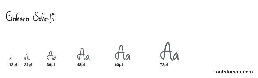 Einhorn Schrift   Font Sizes