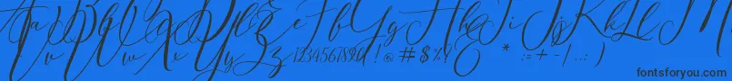 Eivitarri Blossom Font – Black Fonts on Blue Background