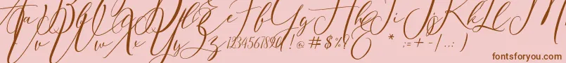 Eivitarri Blossom Font – Brown Fonts on Pink Background
