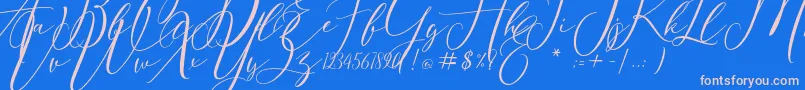 Eivitarri Blossom Font – Pink Fonts on Blue Background