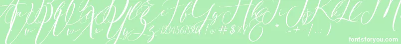 Eivitarri Blossom Font – White Fonts on Green Background