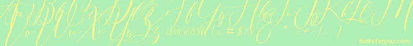 Eivitarri Blossom Font – Yellow Fonts on Green Background