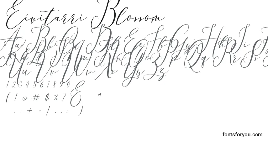 Schriftart Eivitarri Blossom (125840) – Alphabet, Zahlen, spezielle Symbole