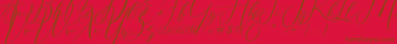 Eivitarri Blossom Font – Brown Fonts on Red Background