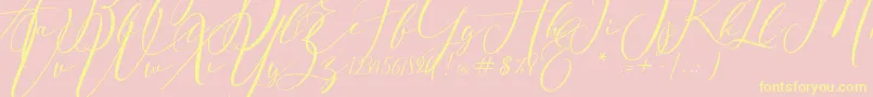 Eivitarri Blossom Font – Yellow Fonts on Pink Background