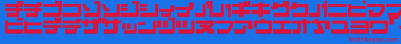 EJECJR  -fontti – punaiset fontit sinisellä taustalla