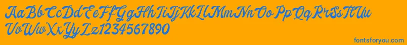 ekshada dafont Font – Blue Fonts on Orange Background