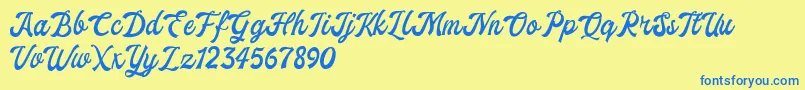 ekshada dafont Font – Blue Fonts on Yellow Background