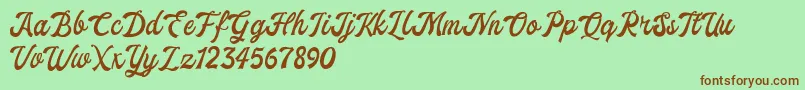 ekshada dafont Font – Brown Fonts on Green Background