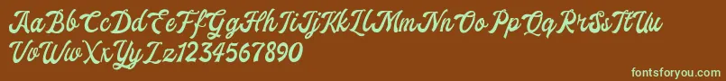 ekshada dafont Font – Green Fonts on Brown Background