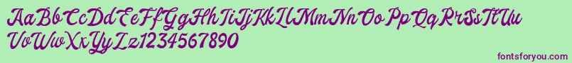 ekshada dafont Font – Purple Fonts on Green Background