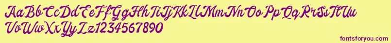 ekshada dafont Font – Purple Fonts on Yellow Background