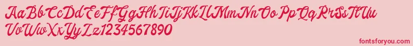 ekshada dafont Font – Red Fonts on Pink Background