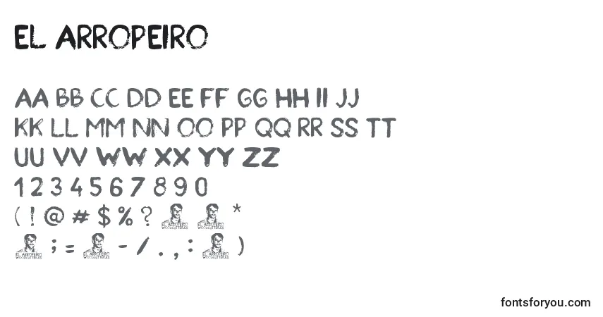 Schriftart El Arropeiro – Alphabet, Zahlen, spezielle Symbole