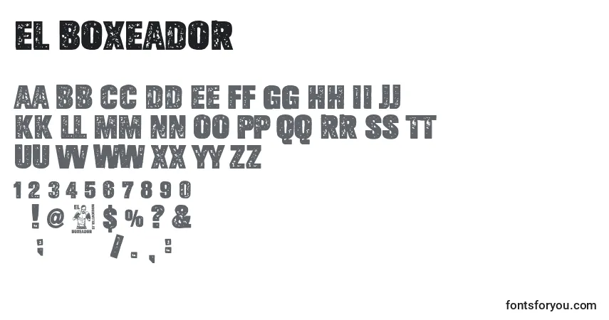 Schriftart El Boxeador – Alphabet, Zahlen, spezielle Symbole