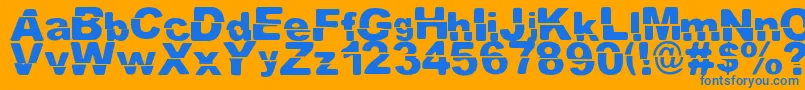 El ExtraРґo Font – Blue Fonts on Orange Background
