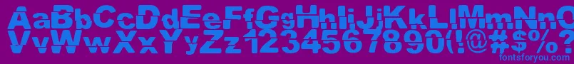 フォントEl ExtraРґo – 紫色の背景に青い文字