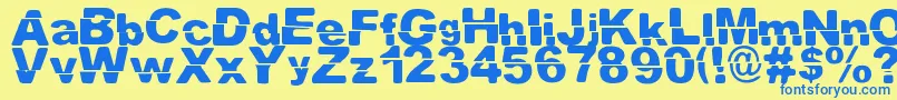 El ExtraРґo Font – Blue Fonts on Yellow Background