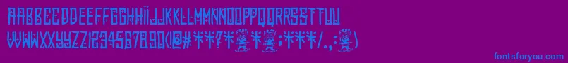 El Forastero Font – Blue Fonts on Purple Background