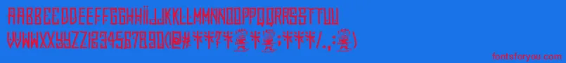 フォントEl Forastero – 赤い文字の青い背景