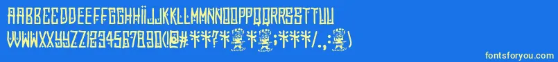 Fonte El Forastero – fontes amarelas em um fundo azul