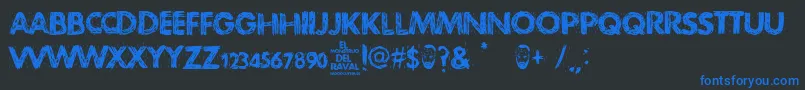 El Monstruo del Raval Font – Blue Fonts on Black Background
