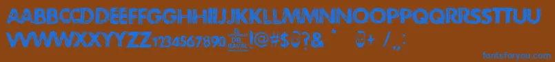 El Monstruo del Raval Font – Blue Fonts on Brown Background