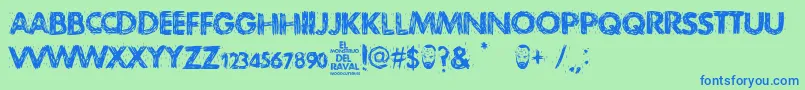 El Monstruo del Raval Font – Blue Fonts on Green Background