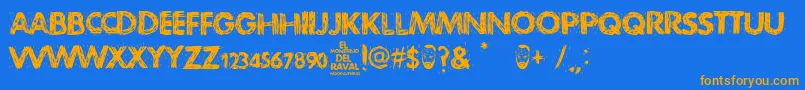 El Monstruo del Raval Font – Orange Fonts on Blue Background
