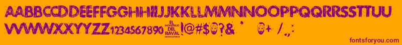 El Monstruo del Raval Font – Purple Fonts on Orange Background