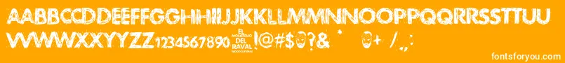 El Monstruo del Raval Font – White Fonts on Orange Background