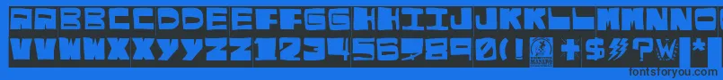 El puto amo Font – Black Fonts on Blue Background