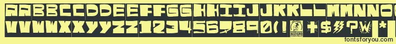El puto amo-Schriftart – Schwarze Schriften auf gelbem Hintergrund