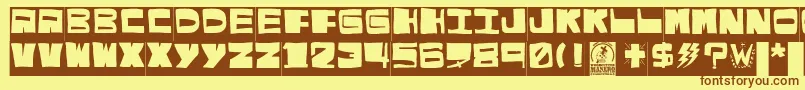 El puto amo Font – Brown Fonts on Yellow Background